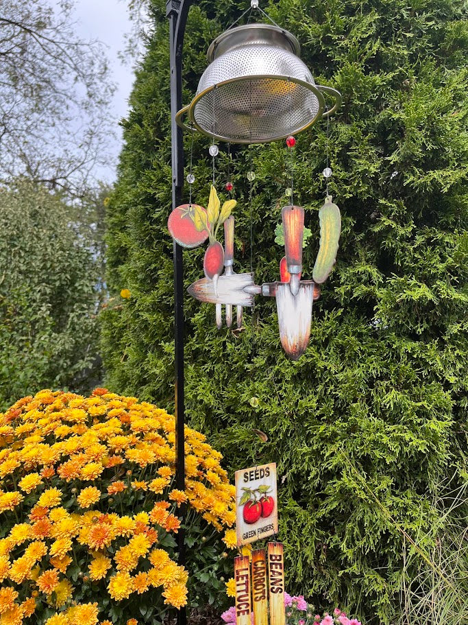 Whimsical Art Windchime - Veggie Garden