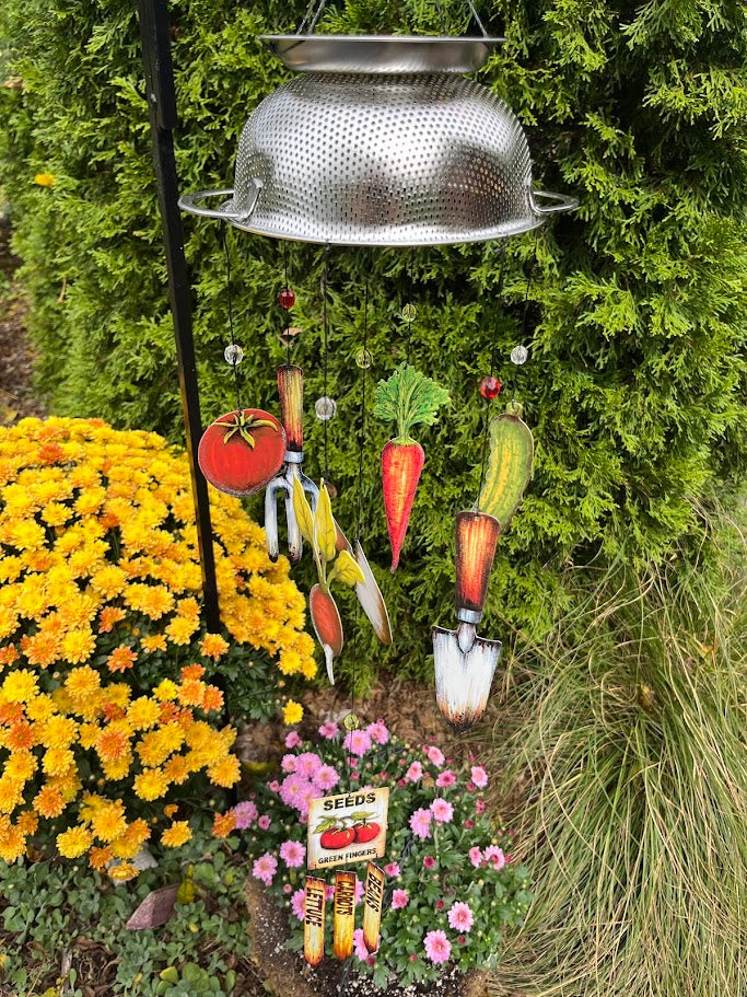 Whimsical Art Windchime - Veggie Garden