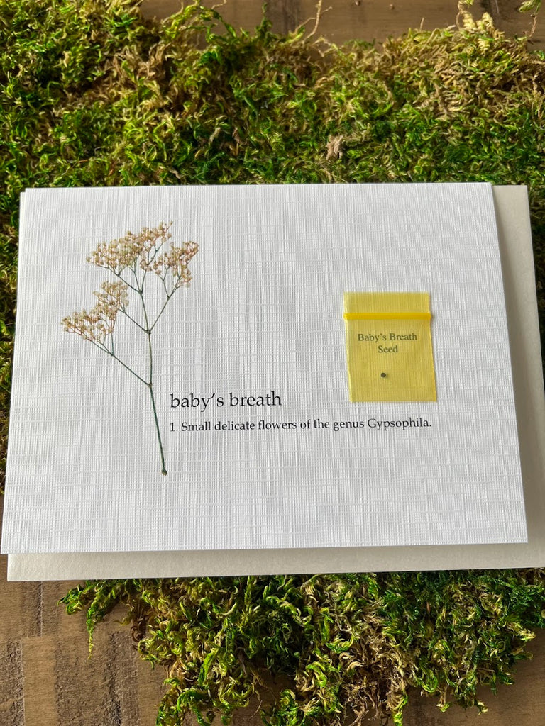 Handmade New Baby Greeting Card - Baby 's Breath