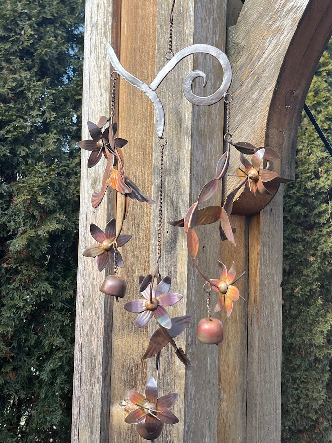 Hummingbird Haven Metal Art Windchime