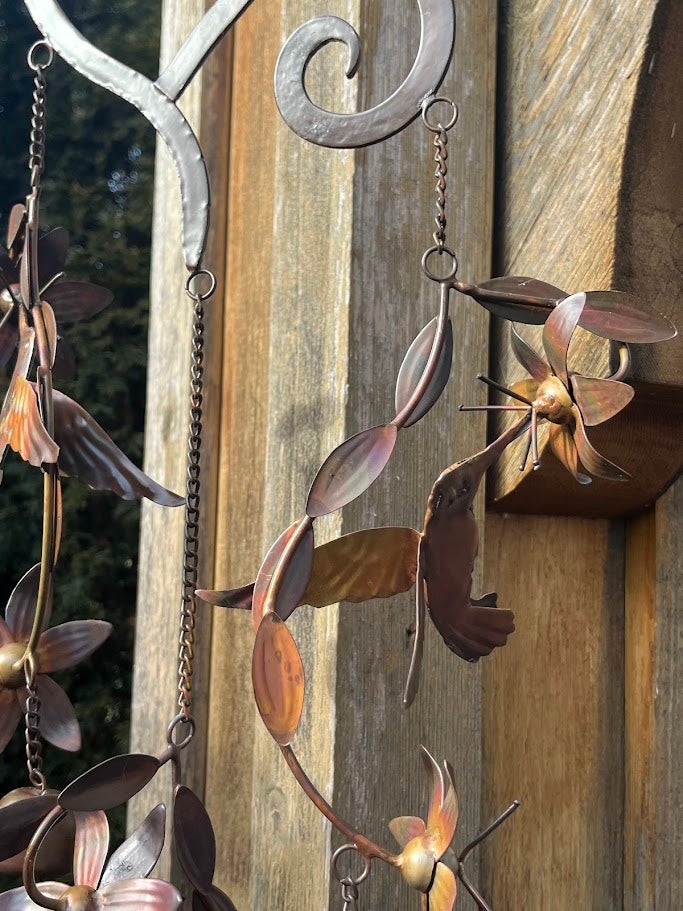 Hummingbird Haven Metal Art Windchime