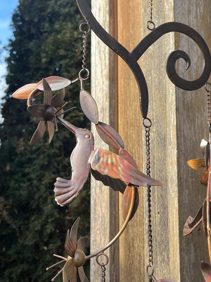 Hummingbird Haven Metal Art Windchime