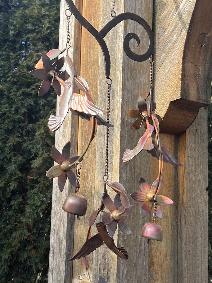 Hummingbird Haven Metal Art Windchime