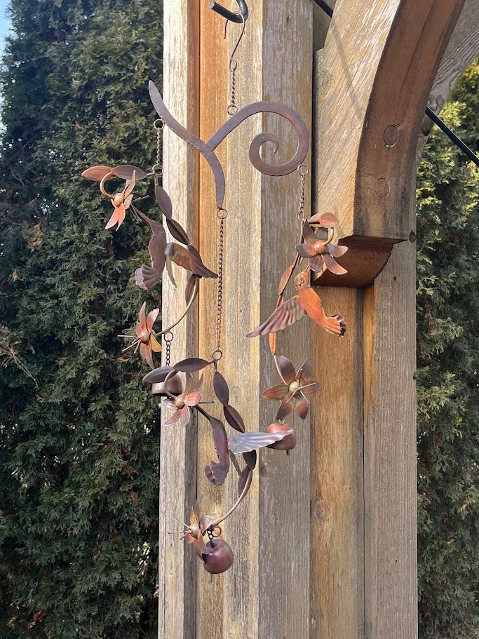 Hummingbird Haven Metal Art Windchime