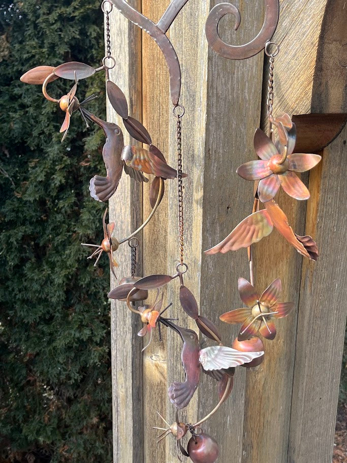 Hummingbird Haven Metal Art Windchime