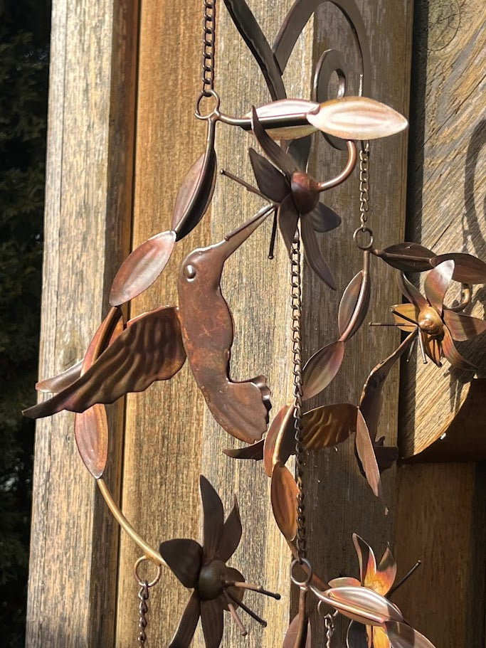 Hummingbird Haven Metal Art Windchime