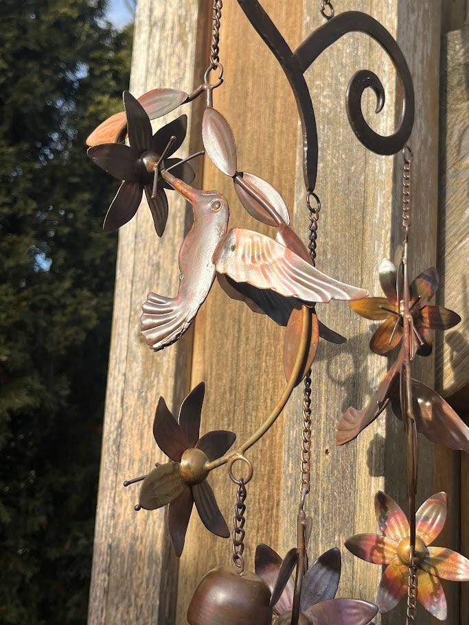 Hummingbird Haven Metal Art Windchime