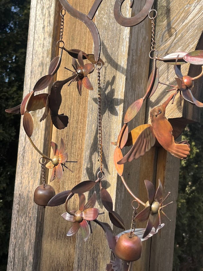 Hummingbird Haven Metal Art Windchime