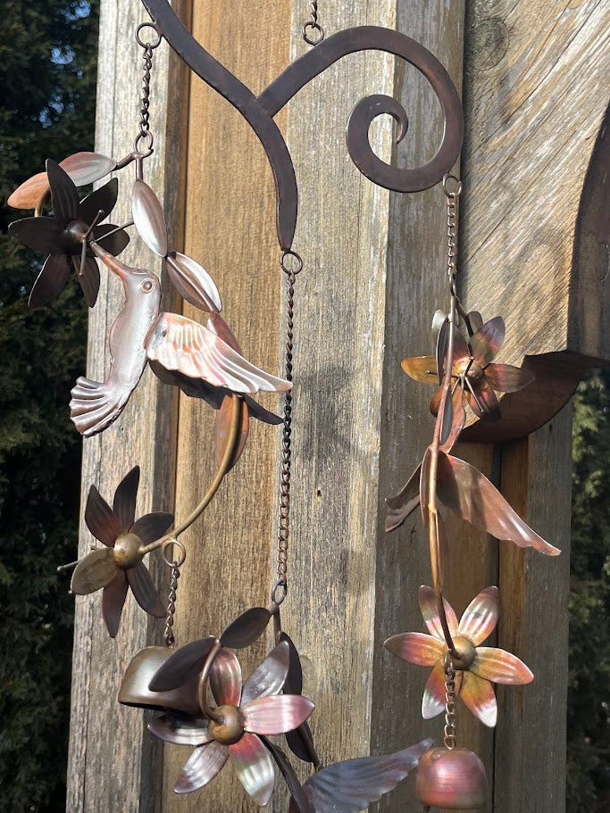 Hummingbird Haven Metal Art Windchime