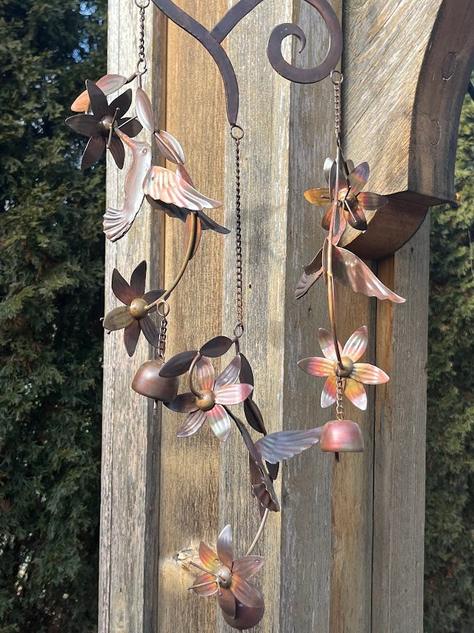 Hummingbird Haven Metal Art Windchime