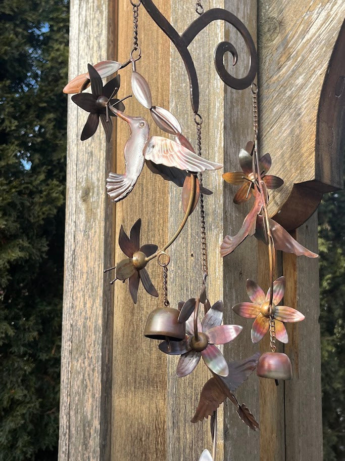 Hummingbird Haven Metal Art Windchime