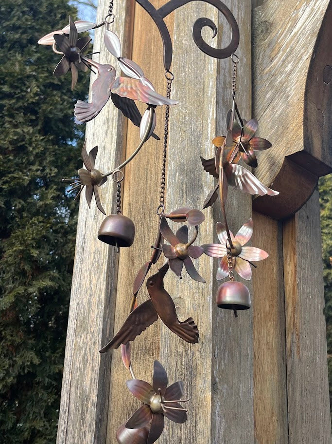 Hummingbird Haven Metal Art Windchime