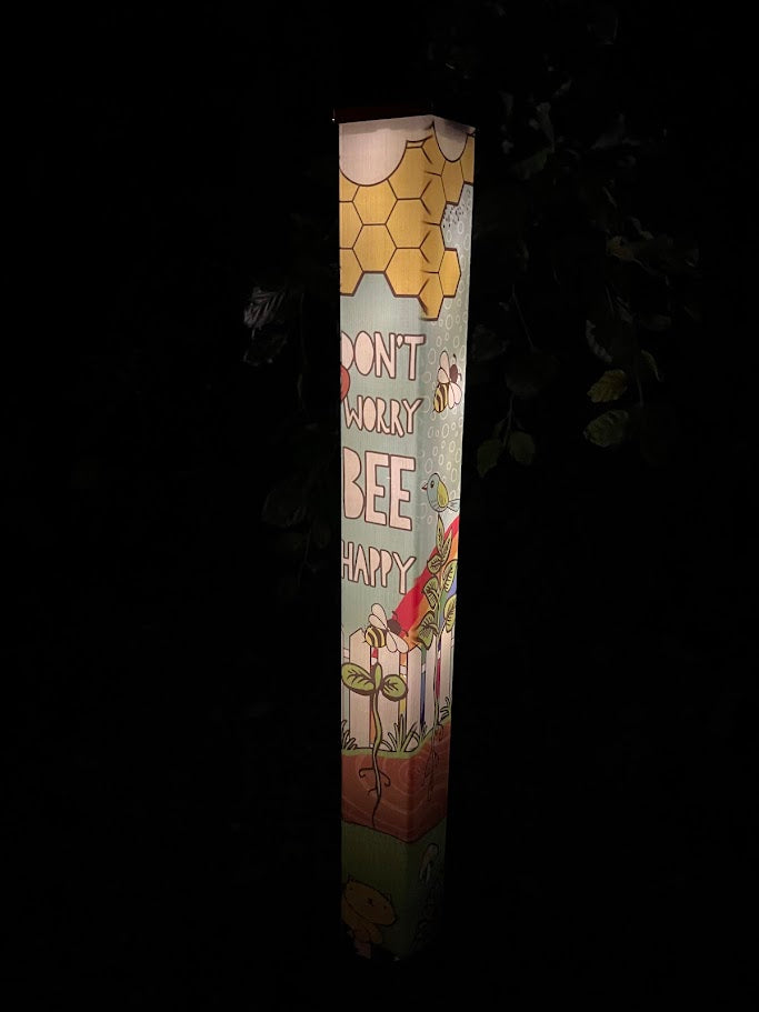 Inspirational Garden Pole - BEE Happy - Solar Light