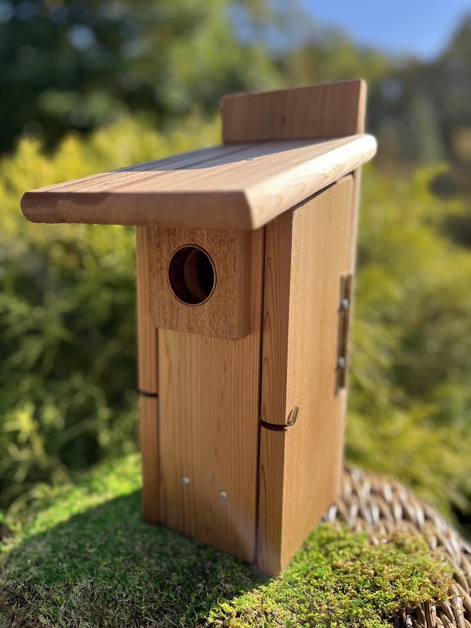 Birdhouse "Marigold" - Wood Nesting Box - Sneak-A-Peek Window