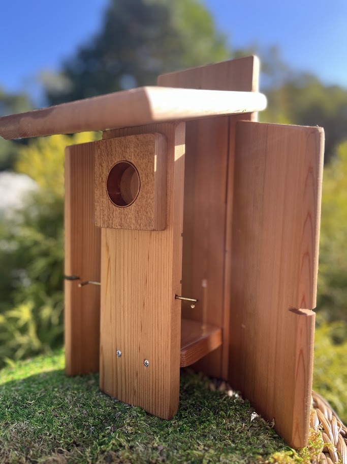 Birdhouse "Marigold" - Wood Nesting Box - Sneak-A-Peek Window