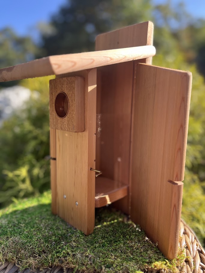 Birdhouse "Marigold" - Wood Nesting Box - Sneak-A-Peek Window