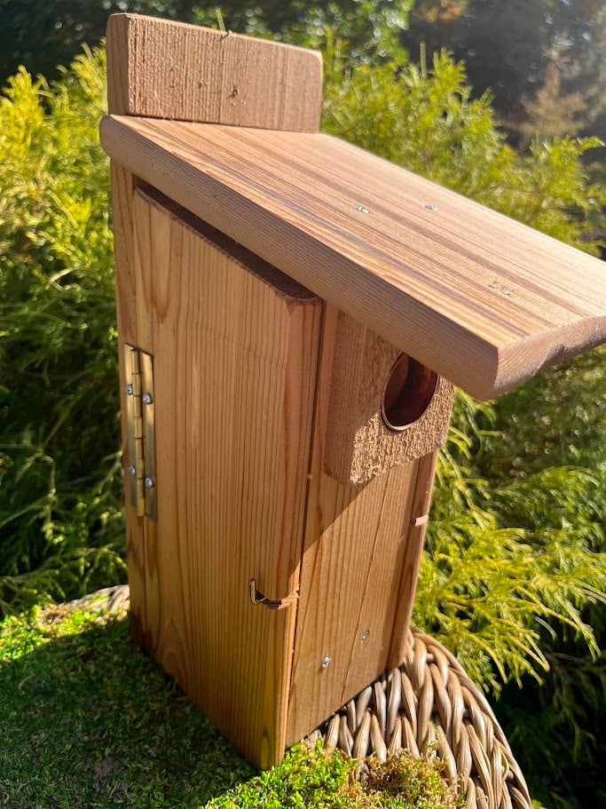 Birdhouse "Marigold" - Wood Nesting Box - Sneak-A-Peek Window