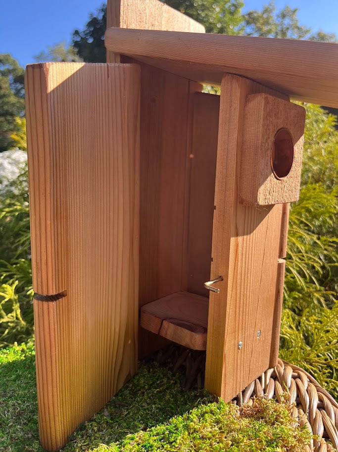 Birdhouse "Marigold" - Wood Nesting Box - Sneak-A-Peek Window