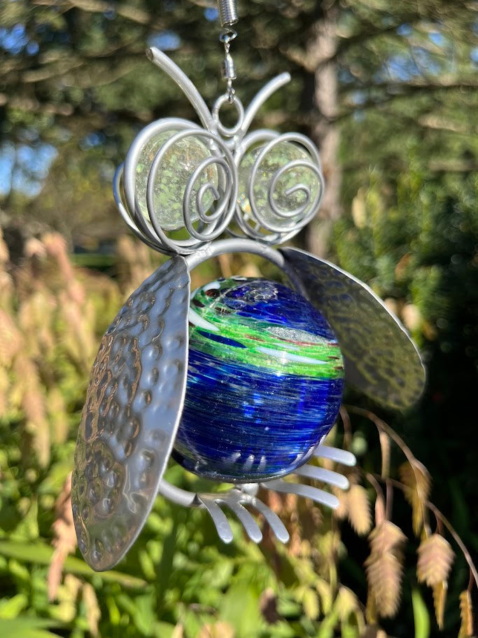 Owl Garden Ornament- Blown Glass - Solar