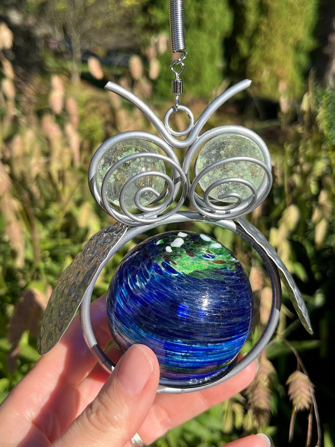 Owl Garden Ornament- Blown Glass - Solar