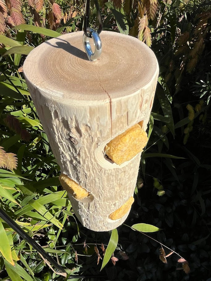 Wood Suet Birdfeeder 