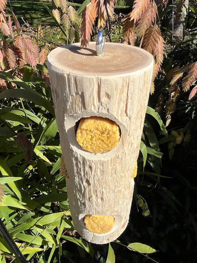 Wood Suet Birdfeeder 