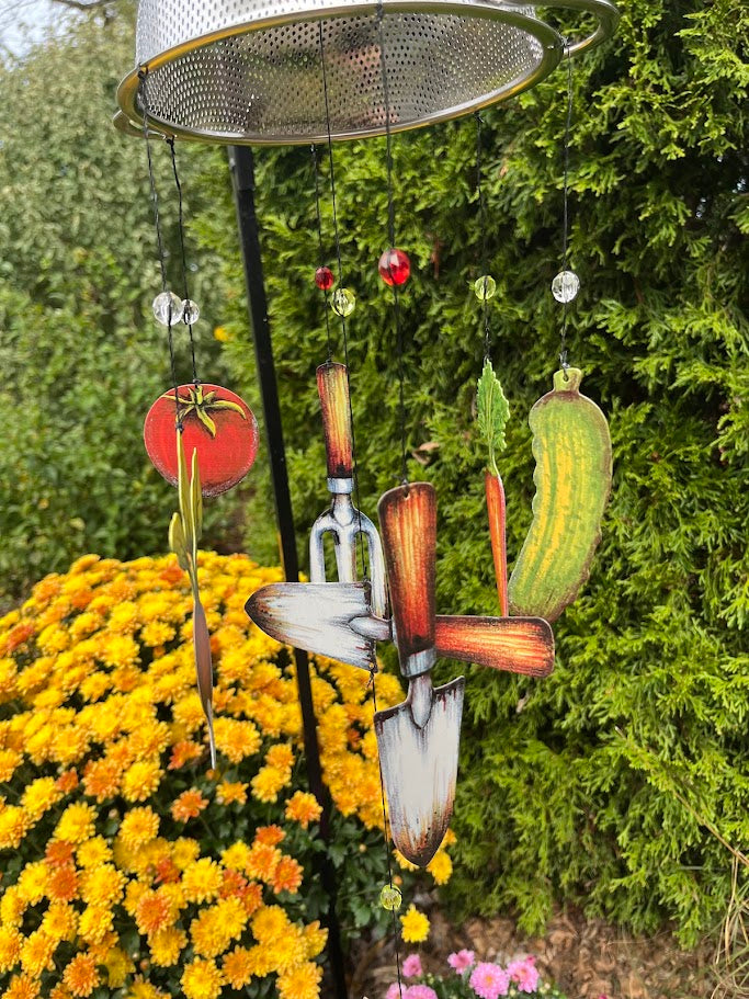 Whimsical Art Windchime - Veggie Garden