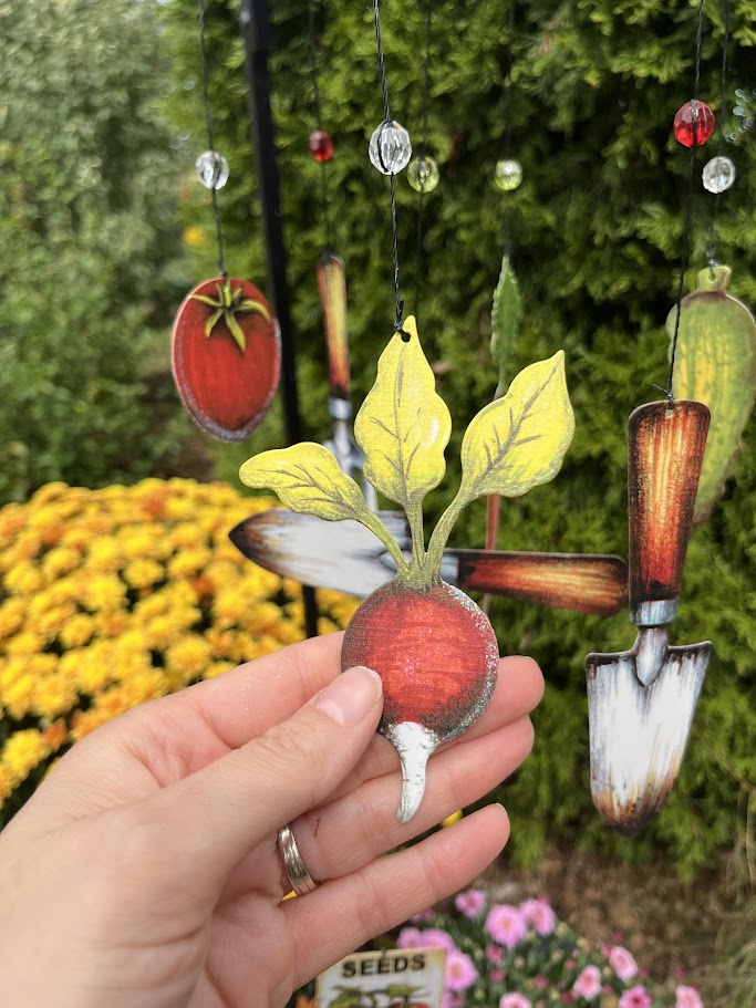 Whimsical Art Windchime - Veggie Garden