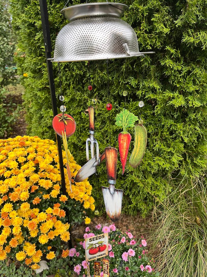 Whimsical Art Windchime - Veggie Garden