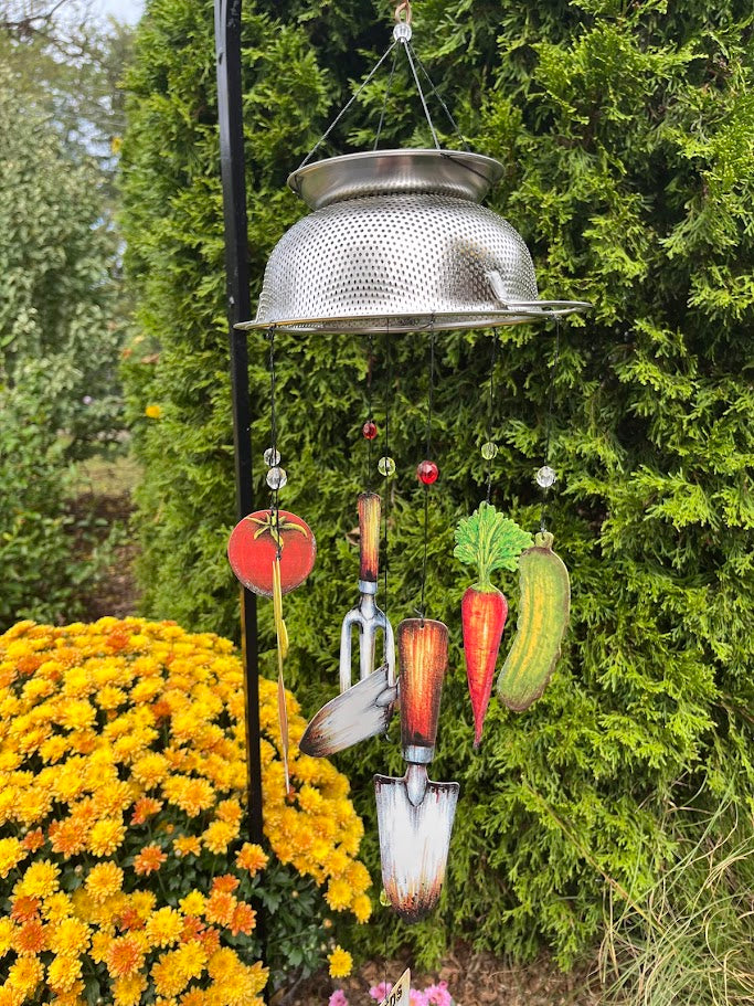 Whimsical Art Windchime - Veggie Garden