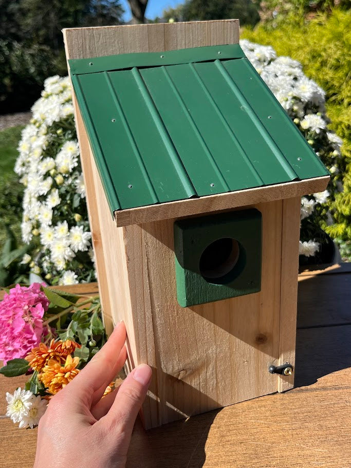 Bluebird Nesting Box with Tin Roof