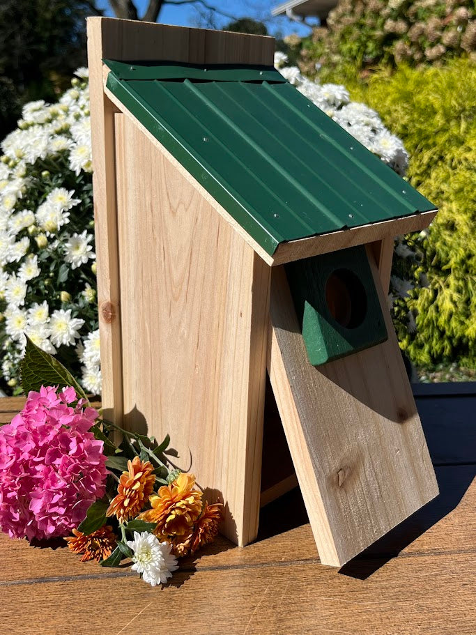 Bluebird Nesting Box with Tin Roof