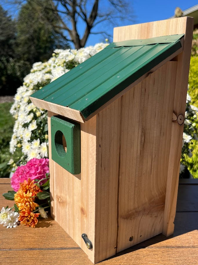 Bluebird Nesting Box with Tin Roof