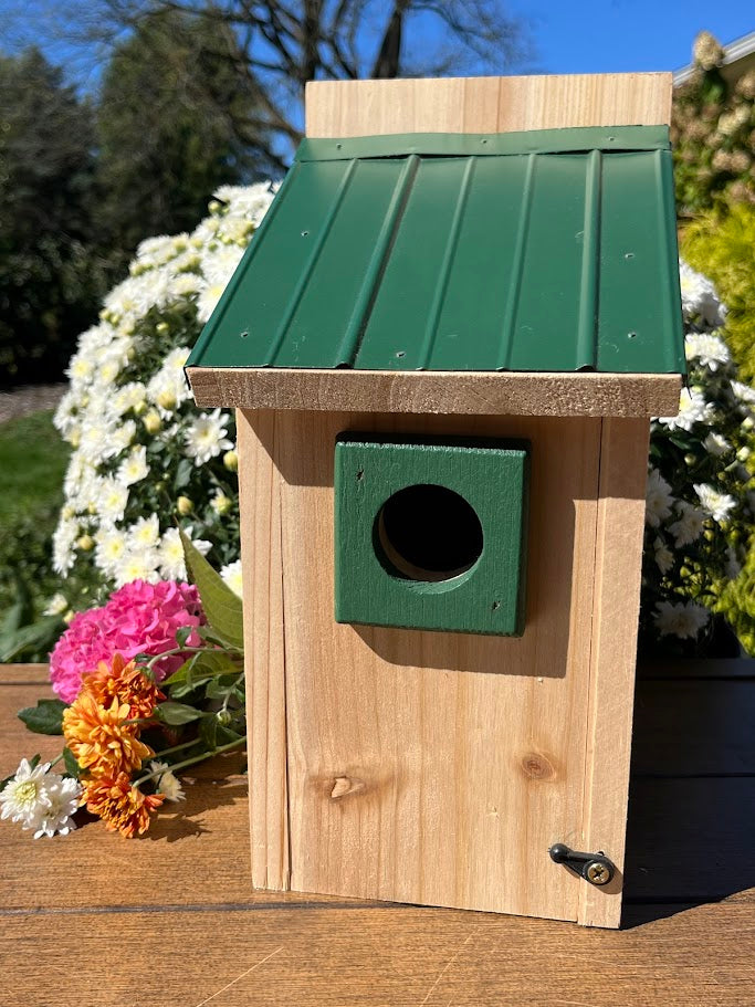 Bluebird Nesting Box with Tin Roof