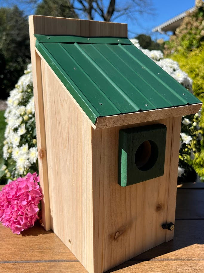 Bluebird Nesting Box with Tin Roof