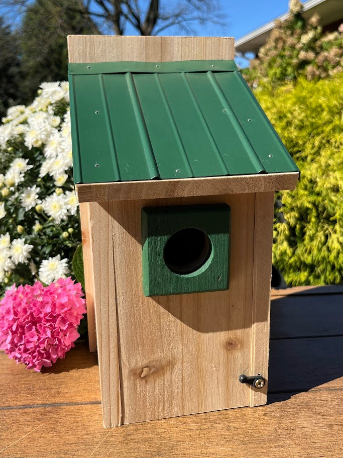 Bluebird Nesting Box with Tin Roof